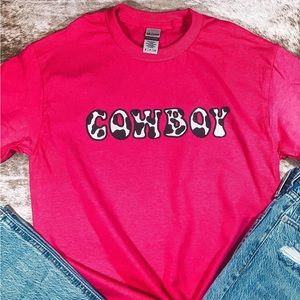 Cowboy Cow Print Graphic Tee